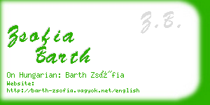 zsofia barth business card